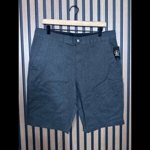 New Volcom Shorts 34 Mens Gray V Monty Chino 10" Inseam Stretch Fabric